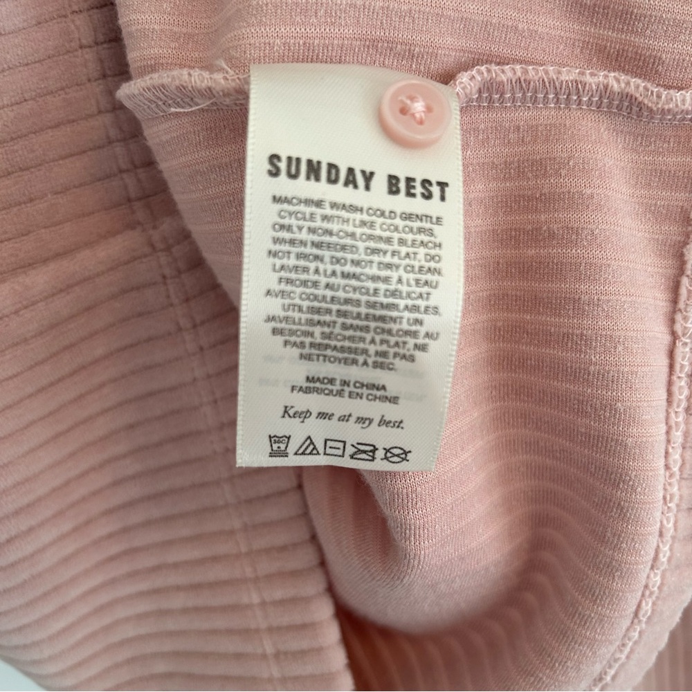 Sunday Best Pink Velour Button Down Top Size Small - Picture 8 of 11